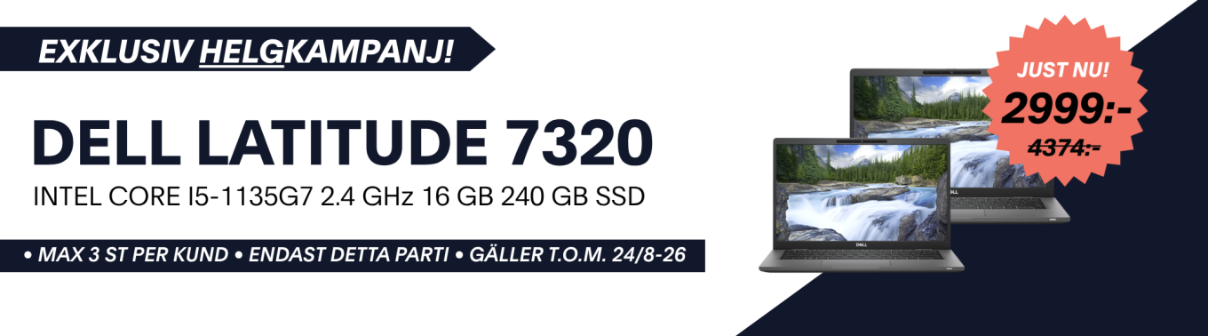 DELL LATITUDE 7320, helgkampanj, 2999kr, inrego