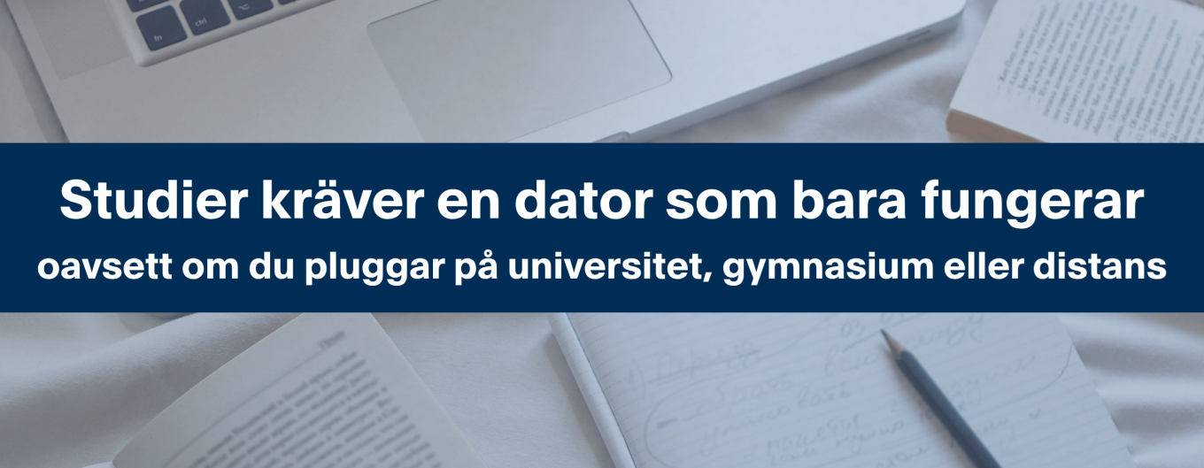 Student som använder laptop för studier hemma eller i skola, med fokus på prisvärda begagnade och refurbished datorer