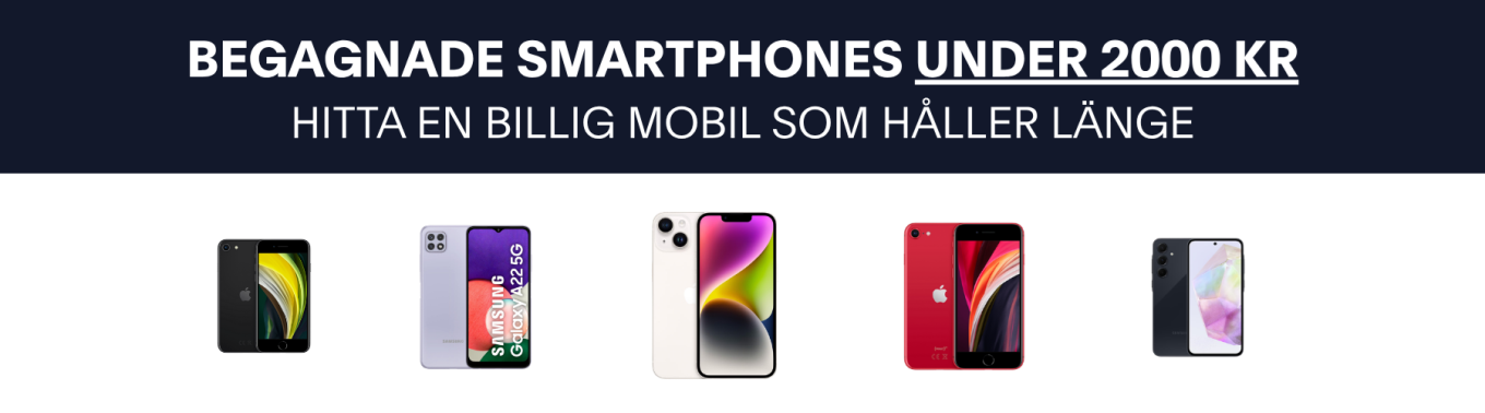 Begagnade smartphones under 2000 kr hos inrego