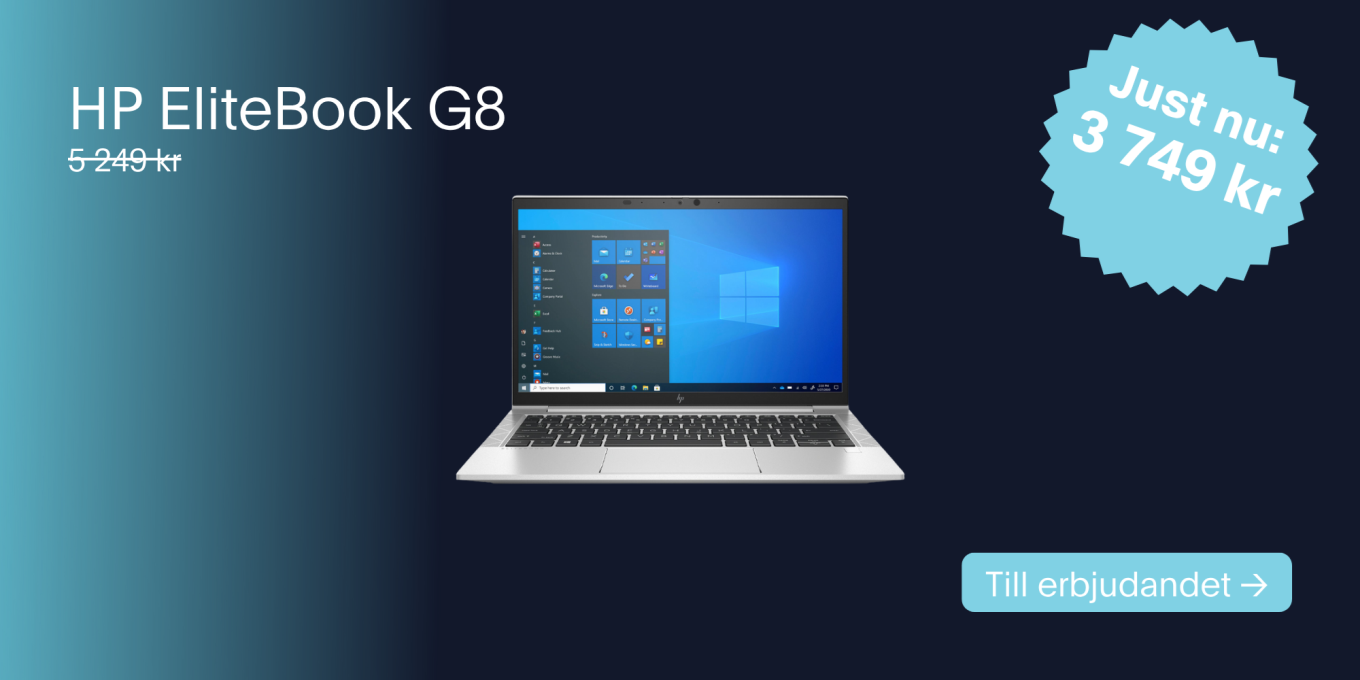 HP Elitebook G8 med Touch och 16 GB ramminne. just nu 3749 kronor