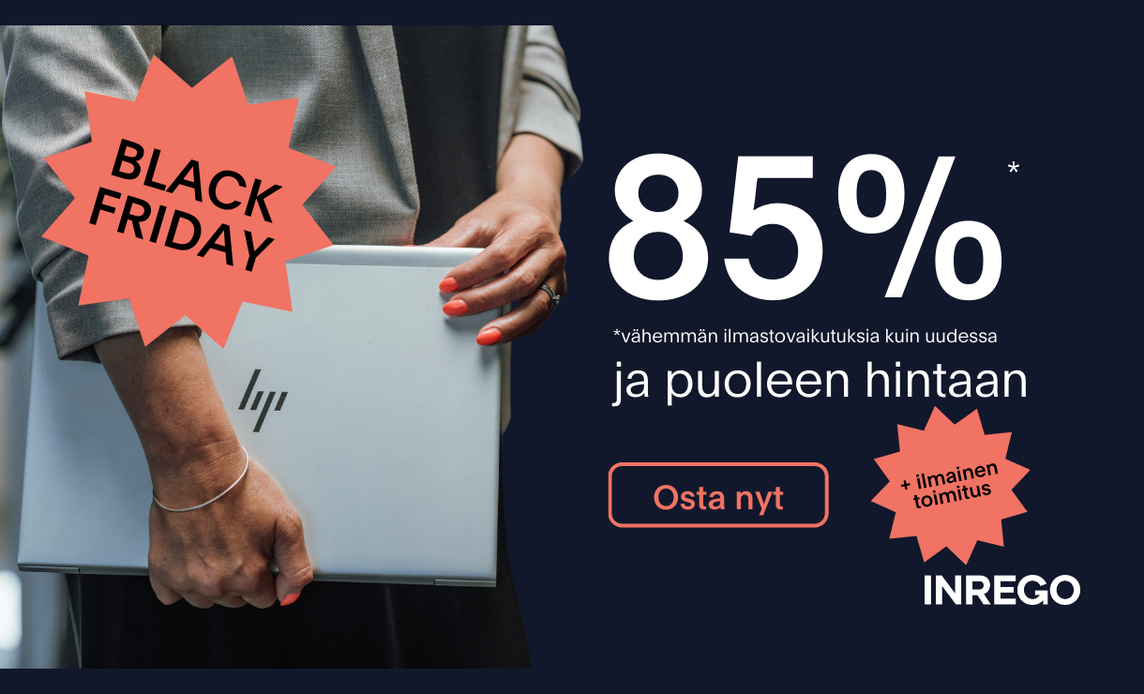 Black Friday - 85 % vähemmän ilmastovaikutuksia kuin uudessa, ja puoleen hintaan