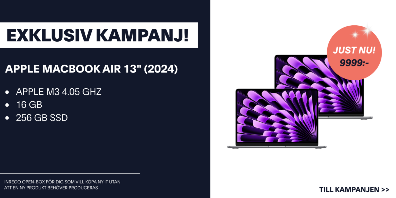 Apple macbook air 13 modell 2024, kampanj, inrego