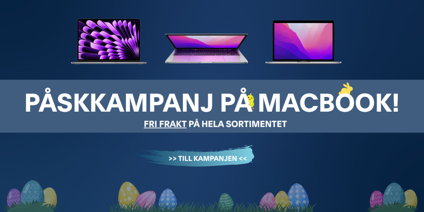 kampanj på macbook, fri frakt på hela sortimentet