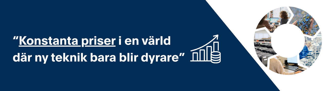 Konstanta priser i en värld där ny teknik bara blir dyrare, inrego