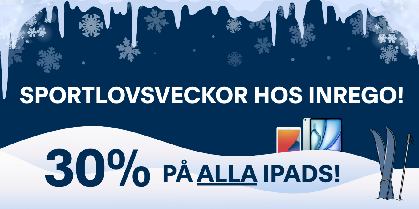 Sportlov, 30% rabatt ipad, surfplattor, inrego